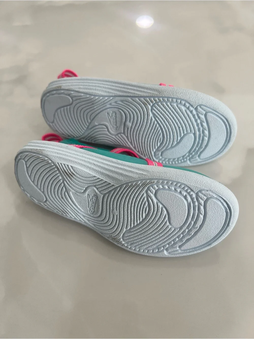 Speedo - Girls Mary Jane Water Shoes - Turquoise/Pink - Small (5-6)